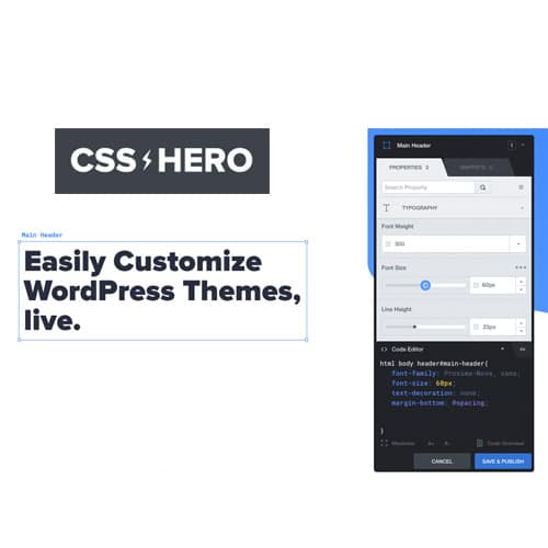 CSS Hero PRO - Visual CSS Editor Customize WordPress Themes Live