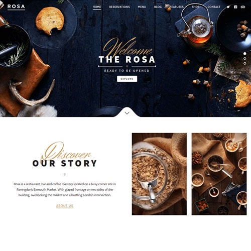 ROSA – An Exquisite Restaurant WordPress Theme