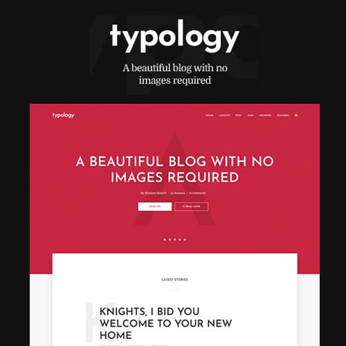 Typology – Text Based Minimal WordPress Blog Theme