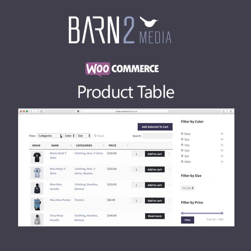 WooCommerce Product Table by Barn2 Media