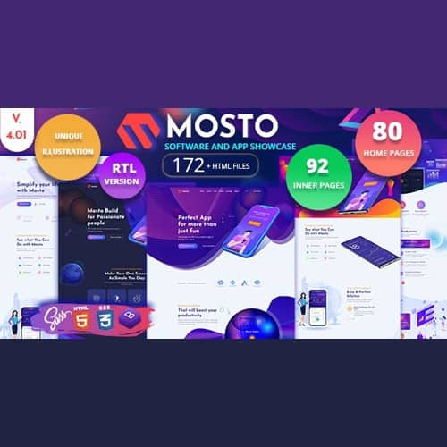 Mosto - app landing page