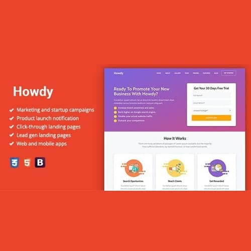 Howdy - Multipurpose High-Converting Landing Page WordPress Theme