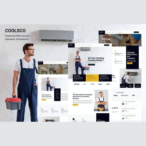 Coolsco - Air Conditioning Heating & HVAC Elementor Pro Template Kit