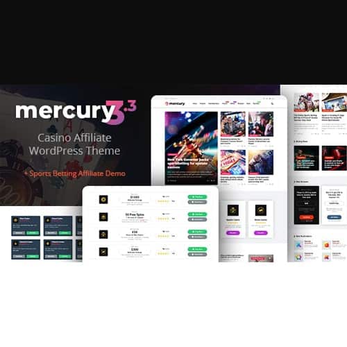 Mercury - Gambling & Casino Affiliate WordPress Theme. News & Reviews